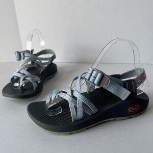 Chaco ZX2 Strappy Hiking Sandals Toe Loop Blue Gray Women’s 7